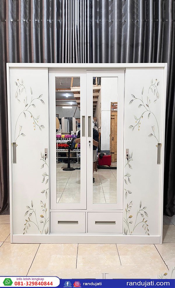 LEMARI PAKAIAN PLAT BESI PINTU 4 LACI KCSL 160X